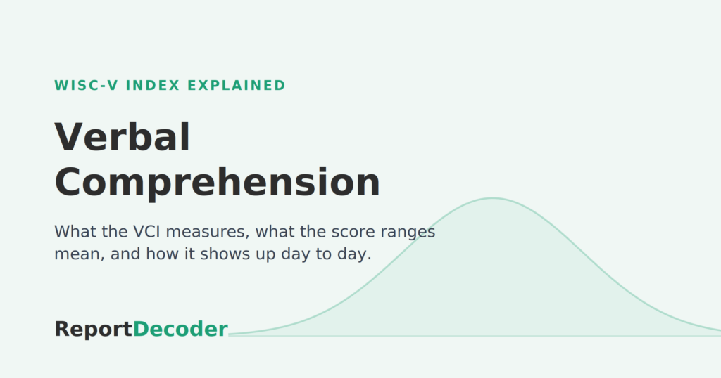 ReportDecoder guide: WISC-V Verbal Comprehension Index explained