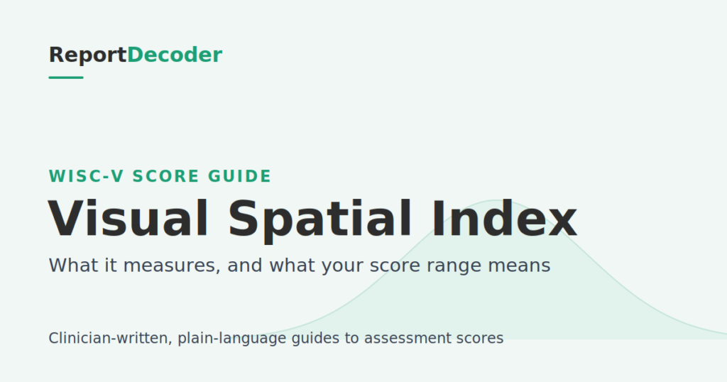ReportDecoder guide: WISC-V Visual Spatial Index explained